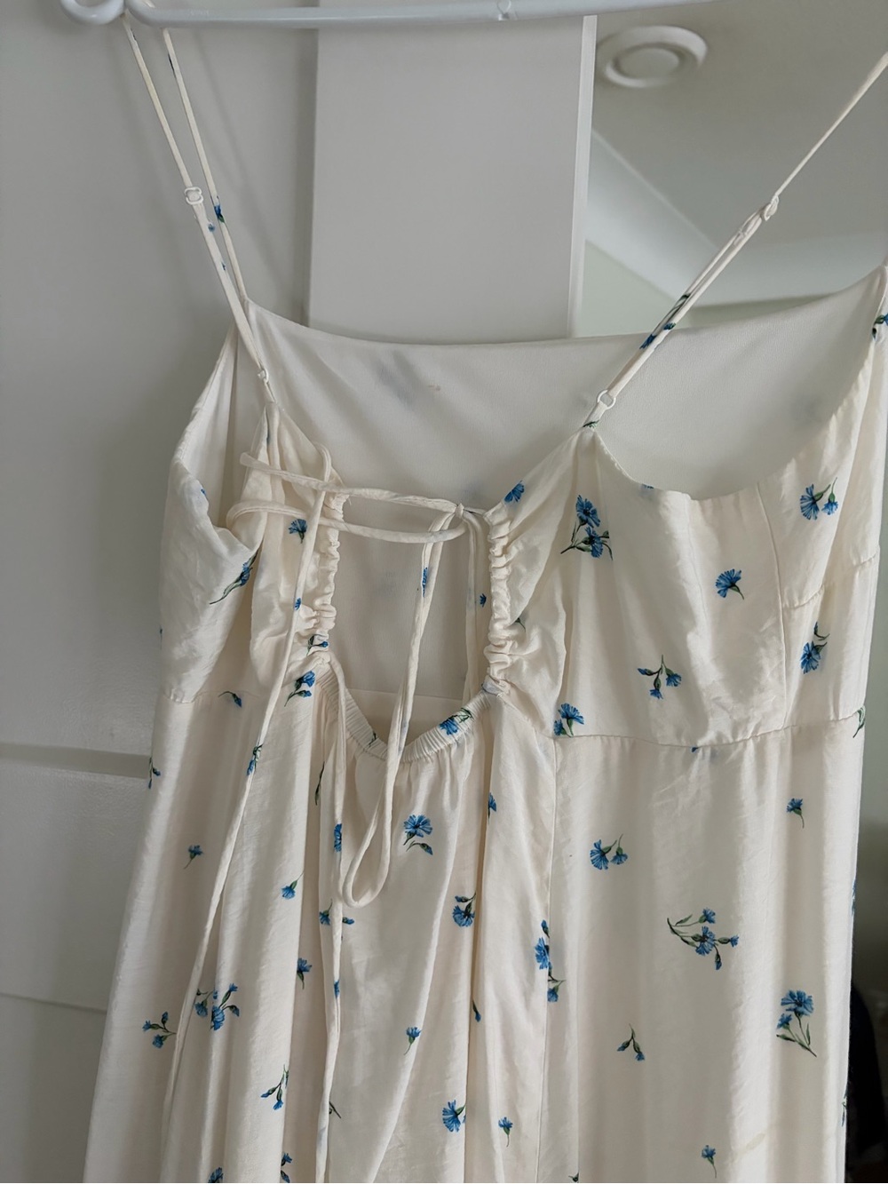 H&M Cream Slip Dress with Blue Floral Print - Picture 5 of 7